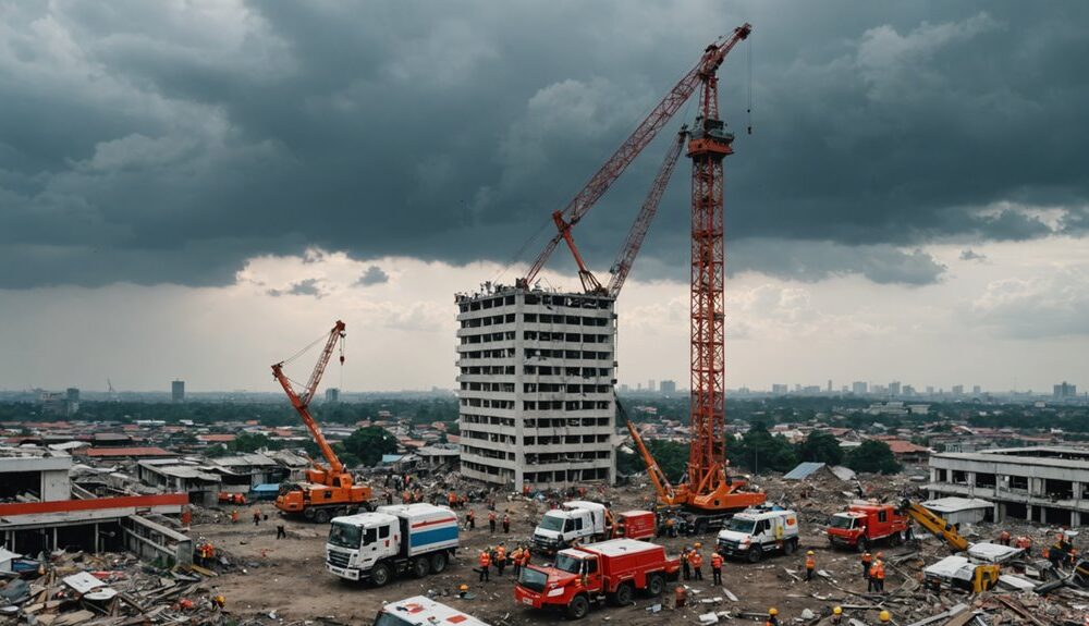 crane assisted evacuation of victims