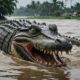 crocodile appears in flood