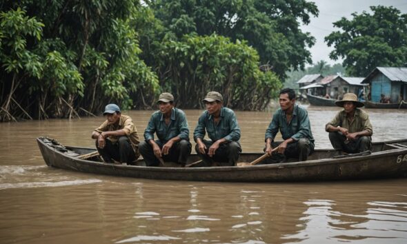 fishermen search for crocodile