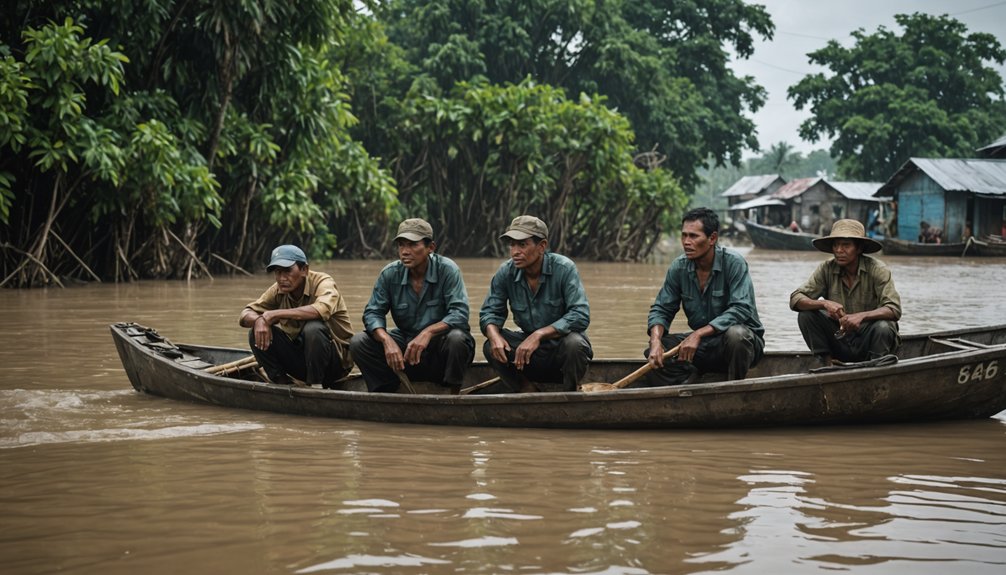 fishermen search for crocodile