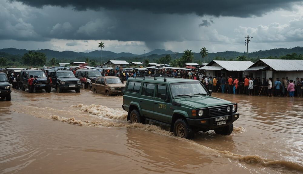 floods isolate indonesia malaysia border