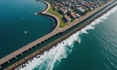 jakarta government inspects seawall