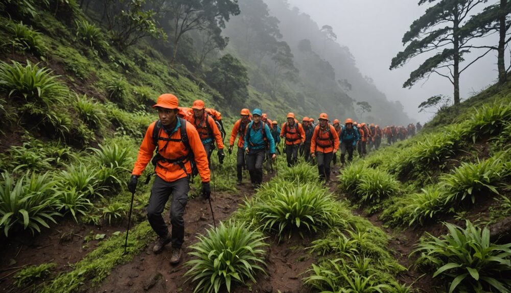 mountain rescue operation team