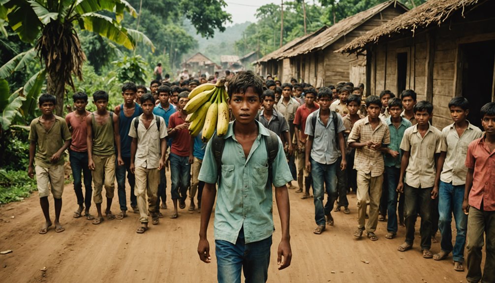 teen steals bananas paraded