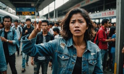 wanita meminta maaf atas pencurian