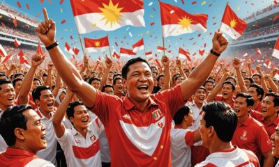 Prabowo merayakan kemenangan Indonesia