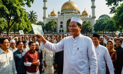 Prabowo membagikan amplop putih