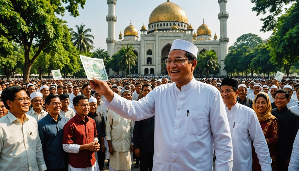 Prabowo membagikan amplop putih